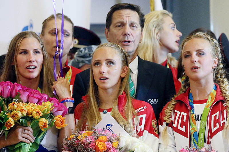 Встреча российских олимпийских чемпионов в Шереметьево